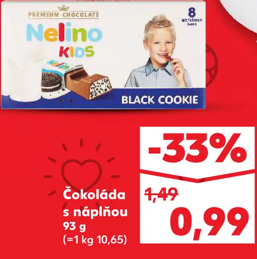 Nelino Kids Čokoláda s náplňou