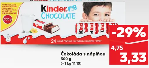 Kinder Čokoláda s náplňou