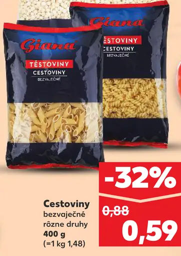 Giana cestoviny bezvaječné