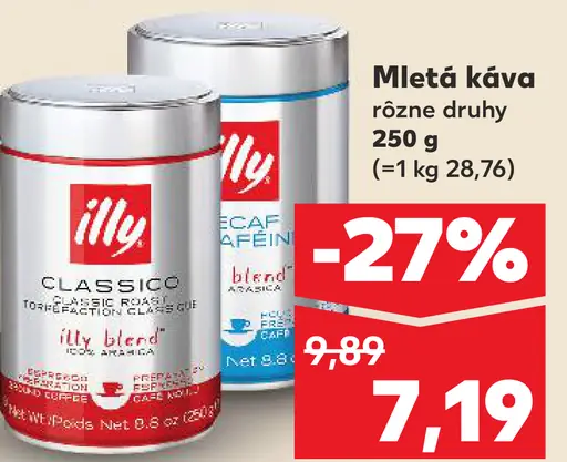 Mletá káva Illy