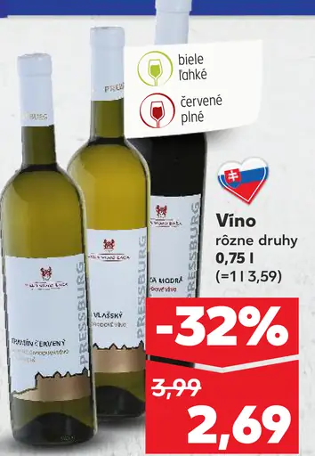 Víno biele fľaškové