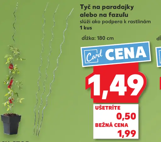 Tyč na paradajky alebo na fazuľu 180 cm