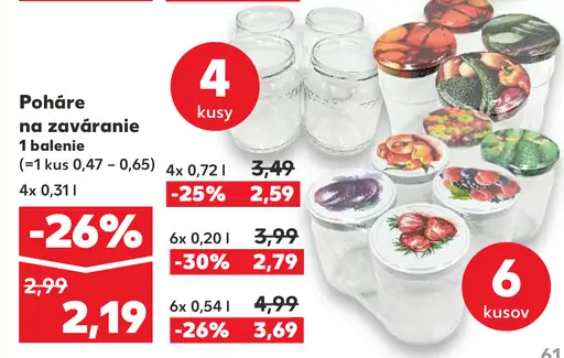 Poháre na zaváranie