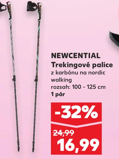 Newcential Trekingové palice z karbónu na nordic walking