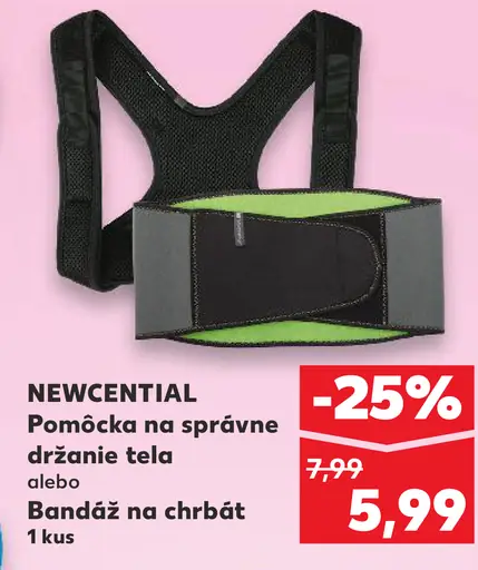 Newcential Pomôcka na správne držanie tela alebo Bandáž na chrbát