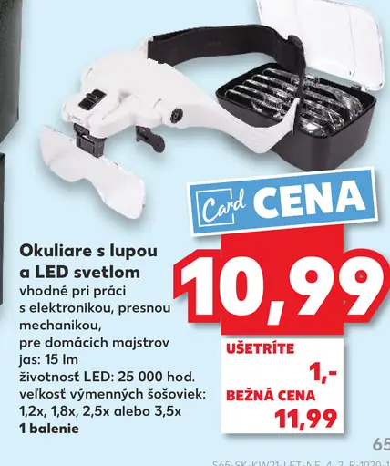 Okuliare s lupou a LED svetlom