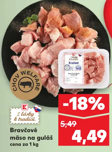 Bravčové mäso na guláš