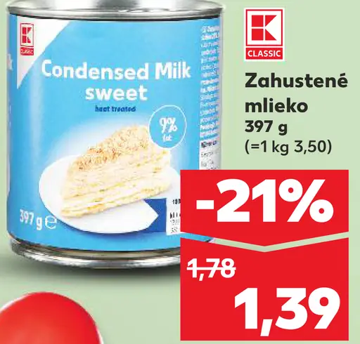 K-Classic Zahustené mlieko