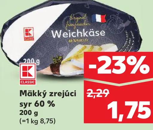 K-Classic Mäkký zrejúci syr