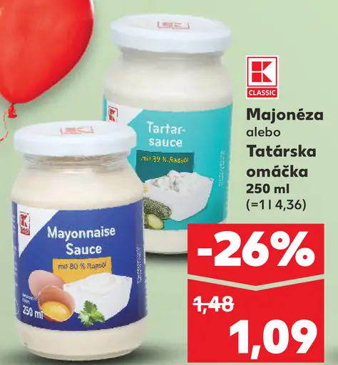 K-Classic Majonéza alebo Tatárska omáčka