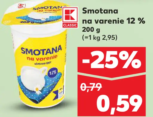 K-Classic smotana na varenie 12%