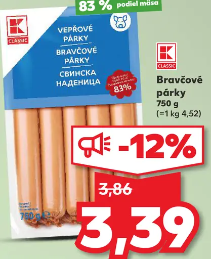 K-Classic Bravčové párky
