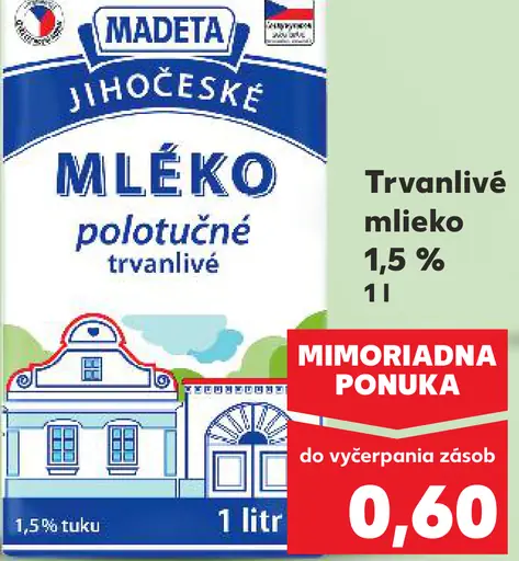 Madeta Mlieko polotučné trvanlivé