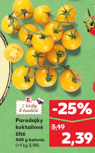 Paradajky koktailové strapcové žlté