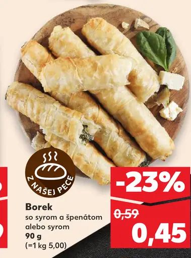 Borek so syrom a špenátom alebo syrom