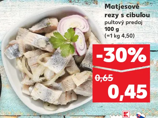 Matjesové rezy s cibuľou