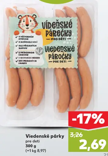Viedenské párky pre deti
