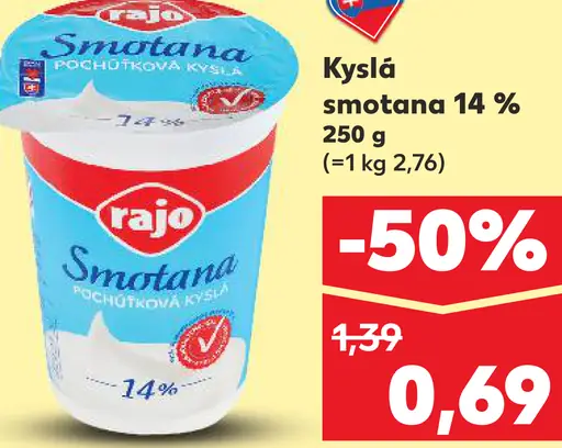 Rajo Kyslá smotana 14%