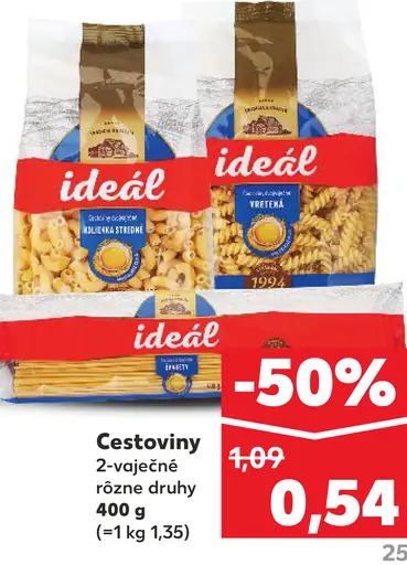 Ideál cestoviny 2-vaječné
