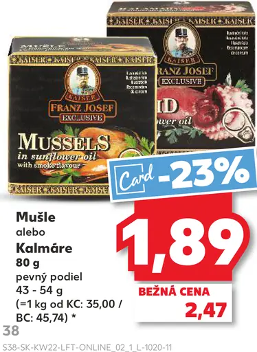 Franz Josef mušli alebo kalmáre