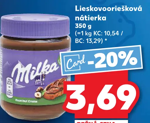 Milka Lieskooriešková nátierka