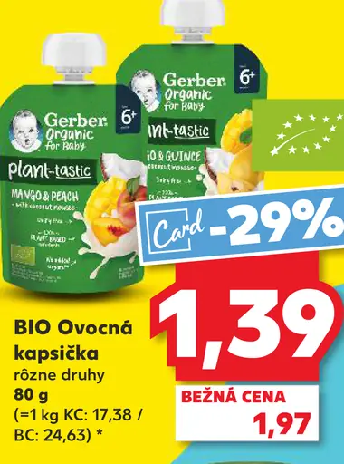 Gerber Natural ovocná kapsička