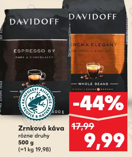 Davidoff zrnková káva Espresso 57, Crema Elegant