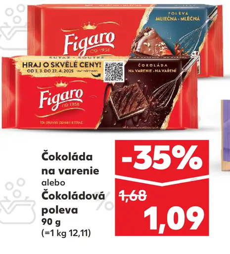 Figaro čokoláda na varenie alebo poleva
