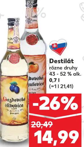 Gašparíčkova Oldrichovica Destilát rôzne druhy