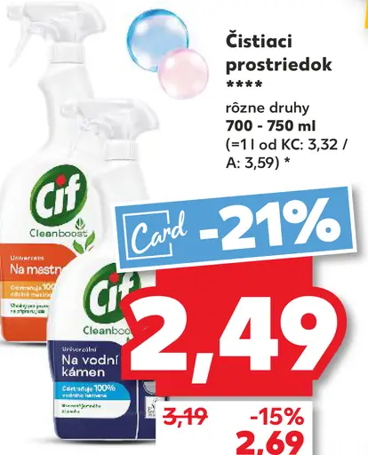 Cif prostriedok na vodný kameň