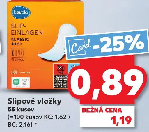 Bevola Slipové vložky