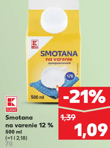 K-Classic smotana na varenie 12%