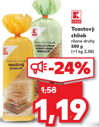 K-Classic Toastový chlieb