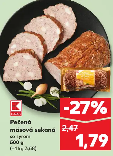 Pečená mäsová sekaná so syrom