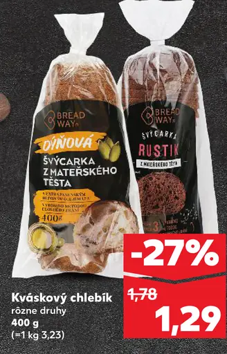 Kváskový chlebík rôzne druhy