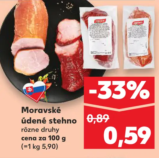 Moravské údené stehno rôzne druhy