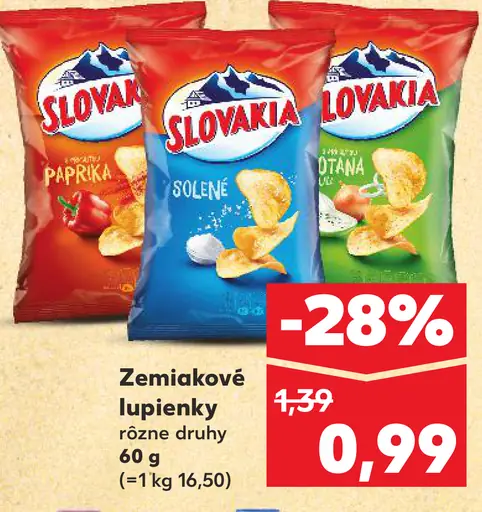 Slovakia zemiakové lupienky solené