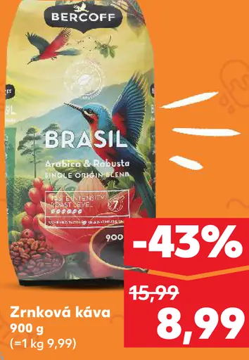 Bercoff Zrnková káva Brasil