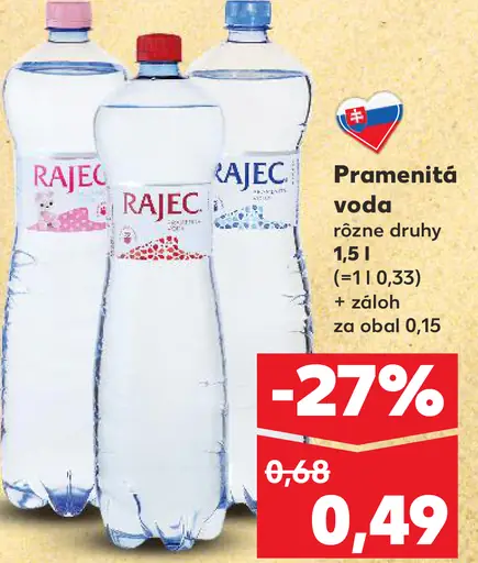 Rajec Pramenitá voda sýtená