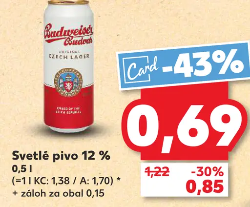 Budweiser Budvar svetlé pivo