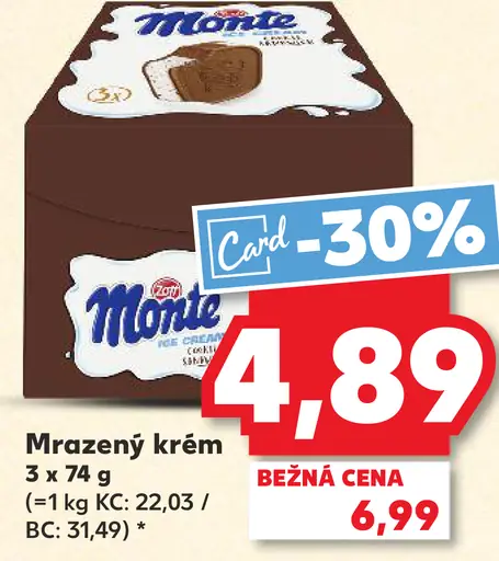 Monte Mrožský krém rôzne druhy