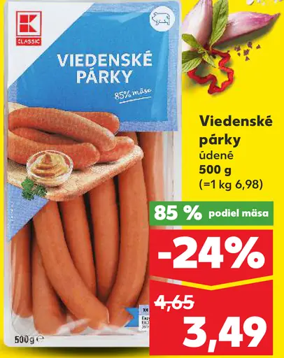 K-Classic Viedenské párky údené