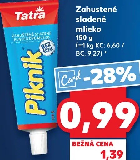 Tatramilk Piknik Zahustené sladené mlieko
