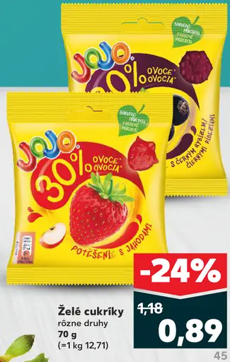 Jojo Želé cukríky Potešenie s jahodami