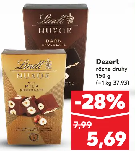 Lindor dezert rôzne druhy
