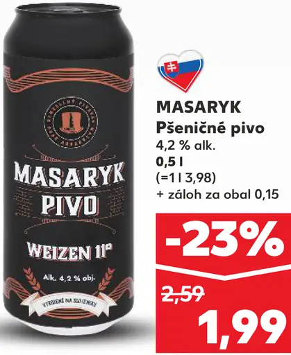 Masaryk pšeničné pivo