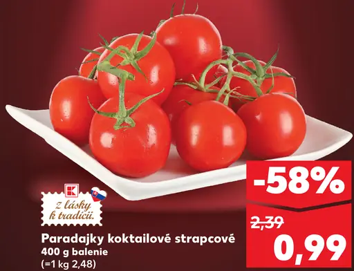 Paradajky koktailové strapcové