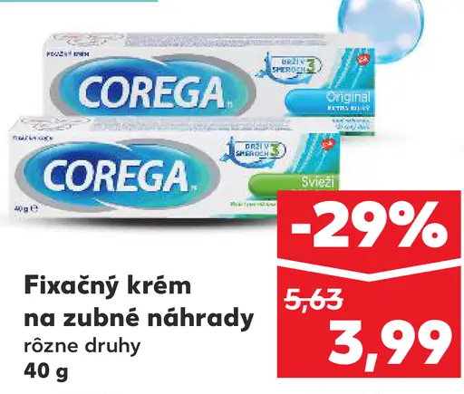 Corega Fixačný krém na zubné náhrady bez príchuti extra silný
