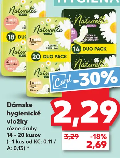 Naturella dámske hygienické vložky
