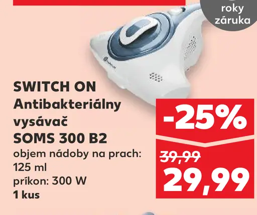 SWITCH ON Antibakteriálny vysávač SOMS 300 B2